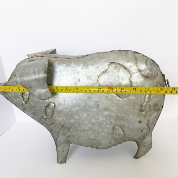 Pig Large Metal Hollow Le Jardin Apropos Home Collection 16.5” MWT Farmhouse - Picture 9 of 12